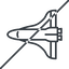 Thin, line, left, prohibited, space, nasa, shuttle, spacecraft, orbiter, satellite, space-shuttle, astronaut, discovery, atlantis, columbia, challenger, rocket, space-shuttle-thin icon