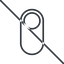 Thin, line, right, horizontal, mirror, setting, prohibited, apple, on, off, ios, switch, button, radio, switch-thin icon