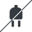 Thin, line, right, prohibited, electricity, plug, charge, charger, electric, plug-solid, electrics, electrical icon