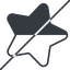 Thin, line, right, star, rate, rating, prohibited, half, star-half-thin icon