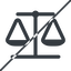 Thin, line, horizontal, mirror, prohibited, law, balance, justice, legal, scales, balance-alt icon