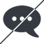 Thin, line, horizontal, mirror, dots, message, prohibited, chat, comment, speech, dialogue, blablabla, comment-dots-solid, bubble, blabla icon
