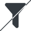 Thin, line, horizontal, mirror, prohibited, order, sort, list, funnel, filter, sorting, funnel-solid icon