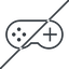 Thin, line, up, horizontal, mirror, prohibited, game, gaming, games, gamepad, pad, joystick, gamepad-thin icon