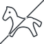 Thin, line, horizontal, mirror, prohibited, horse, riding, sport, animal, horse-thin icon