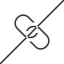 Thin, line, horizontal, mirror, hypertext, prohibited, link, url, href, chain, link-thin icon