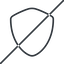 Thin, line, horizontal, mirror, prohibited, safe, shield, protection, royalty, blazon, shield-thin icon