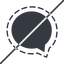 Thin, line, logo, brand, horizontal, mirror, message, prohibited, messenger, chat, signal, comment, speech, dialogue, bubble, messaging, app, signal-msg icon