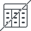 Thin, line, up, horizontal, mirror, prohibited, cell, table, data, grid, row, columns, spreadsheet, spreadsheet-thin icon