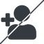 Thin, line, sign, plus, add, horizontal, mirror, user, prohibited, sign-up, account, newuser, profile, usericon, user-plus-solid icon