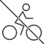 Thin, line, vehicle, prohibited, riding, bicycle, bike, cycle, cycling, bicycle-thin icon