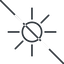 Thin, line, up, star, prohibited, light, brightness, luminosity, intensity, brilliance, lighter, darker, dark, mode, Illumination, sun, shine, flash, ray, brightness-thin icon