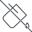 Thin, line, up, prohibited, bucket, drip, paint, color, fill, bucket-drip, bucket-drip-thin icon