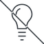 Thin, line, up, prohibited, light, bulb, brainstorming, creativity, idea, tip, lamp, bulb-thin icon