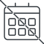 Thin, line, prohibited, date, schedule, event, timetable, calendar, calendar-thin icon