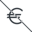 Thin, line, euro, symbol, money, donate, donation, prohibited, euro-symbol, europe, coin icon