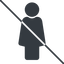 Thin, line, woman, prohibited, human, female, female-solid icon