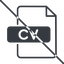Line, prohibited, file, application, paper, job, cv, file-cv, curriculum, vitæ, curriculum-vitae, summary, file-cv-thin icon