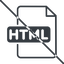 Thin, line, prohibited, file, html, file-html, file-html-thin icon