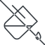 Thin, line, prohibited, bucket, drip, paint, color, fill, fill-drip, fill-drip-thin icon