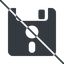 Thin, line, up, prohibited, floppy, disk, backup icon