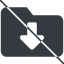 Thin, line, down, wide, solid, prohibited, folder, directory, folders, directories, folder-down-solid icon
