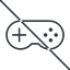 Thin, line, up, prohibited, game, gaming, games, gamepad, pad, joystick, gamepad-thin icon