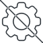 Thin, line, setting, config, gear, wheel, settings, cog, prohibited, gear-thin icon