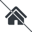 Thin, line, solid, small, home, prohibited, home-small-solid icon
