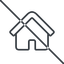 Thin, line, small, home, house, prohibited, home-small-thin icon