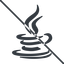 Thin, line, prohibited, cup, programming, oracle, coffe, java icon
