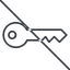 Thin, line, up, prohibited, unlocked, unlock, locked, lock, key, access, security, key-thin icon