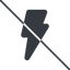 Thin, line, solid, prohibited, lightning, bolt, electricity, thunder, lightning-solid icon