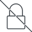 Thin, line, prohibited, secure, safe, padlock, locked, lock, lock-thin icon