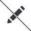 Thin, line, up, wide, prohibited, pen, pencil, draw, edit icon
