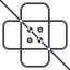 Thin, line, cross, prohibited, medical, plaster, adhesive, bandage, care, medic, band-aid, elastoplast, plaster-cross-thin, plaster-cross icon