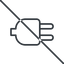 Thin, line, up, prohibited, electricity, plug, charge, charger, electric, plug-thin, electrics, electrical icon
