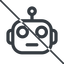 Thin, line, robot, robotics, head, prohibited icon