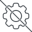 Thin, line, setting, config, gear, wheel, settings, cog, prohibited, settings-thin icon