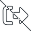 Thin, line, up, sign, log, out, logout, log-out, prohibited, signout, connection, go-out, disconnect, sign-out-thin icon