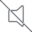 Thin, line, prohibited, speaker, volume, mute, unmute, music, sound, loudspeaker, speaker-thin icon