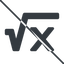 Thin, line, solid, square, prohibited, root, formula, equation, math, mathematics, square-root-solid, square-root, mathematical, maths icon