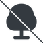 Thin, line, solid, prohibited, tree, forest, tree-solid icon