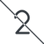 Thin, line, prohibited, number, font, digit, two, two-thin, 2 icon