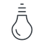 Thin, down, solid, horizontal, mirror, light, bulb, brainstorming, creativity, idea, tip, lamp, bulb-thin icon