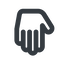 Line, down, wide, solid, horizontal, mirror, hand, stop, fingers, hand-wide icon