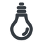 Line, down, wide, light, bulb, brainstorming, creativity, idea, tip, lamp, bulb-wide icon