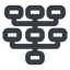 Line, down, wide, tree, folders, database, storage, data, structure, data-structure, algorithm, trees, data-structure-wide icon