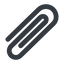 Line, down, wide, paper, clip, attachment, paper-clip, paper-clip-wide icon