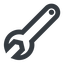 Line, down, wide, spanner, wrench, tool, mechanics, mechanical, repair, spanner-wide icon